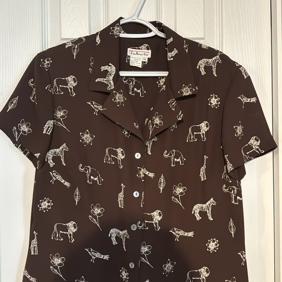 Brown animal and floral print dress - Talbots - Picture 3 of 7